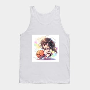 chibi girl play basketball Tank Top